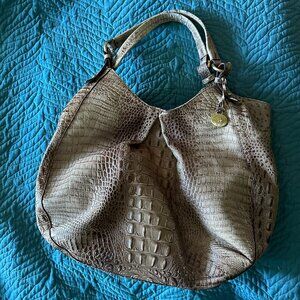 Vintage Brahmin Croc Annie Melbourne Bag in Toasted Almond